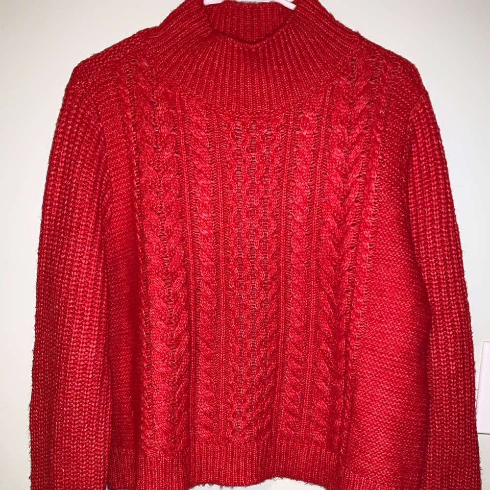 LOFT Cropped Turtle Neck Sweater